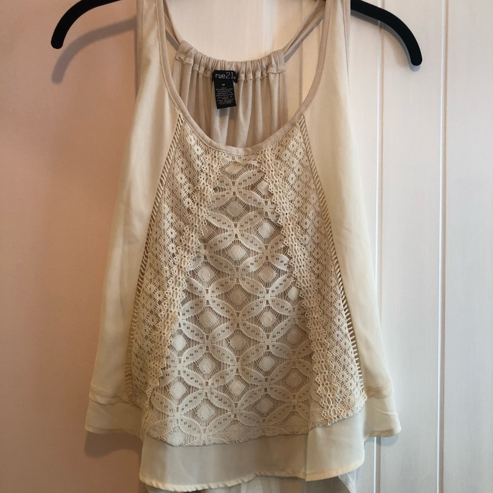Beige lacey tank top